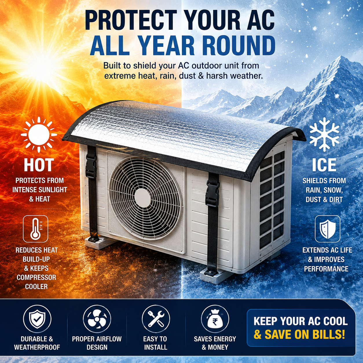 AC Outdoor Unit Protector Cover