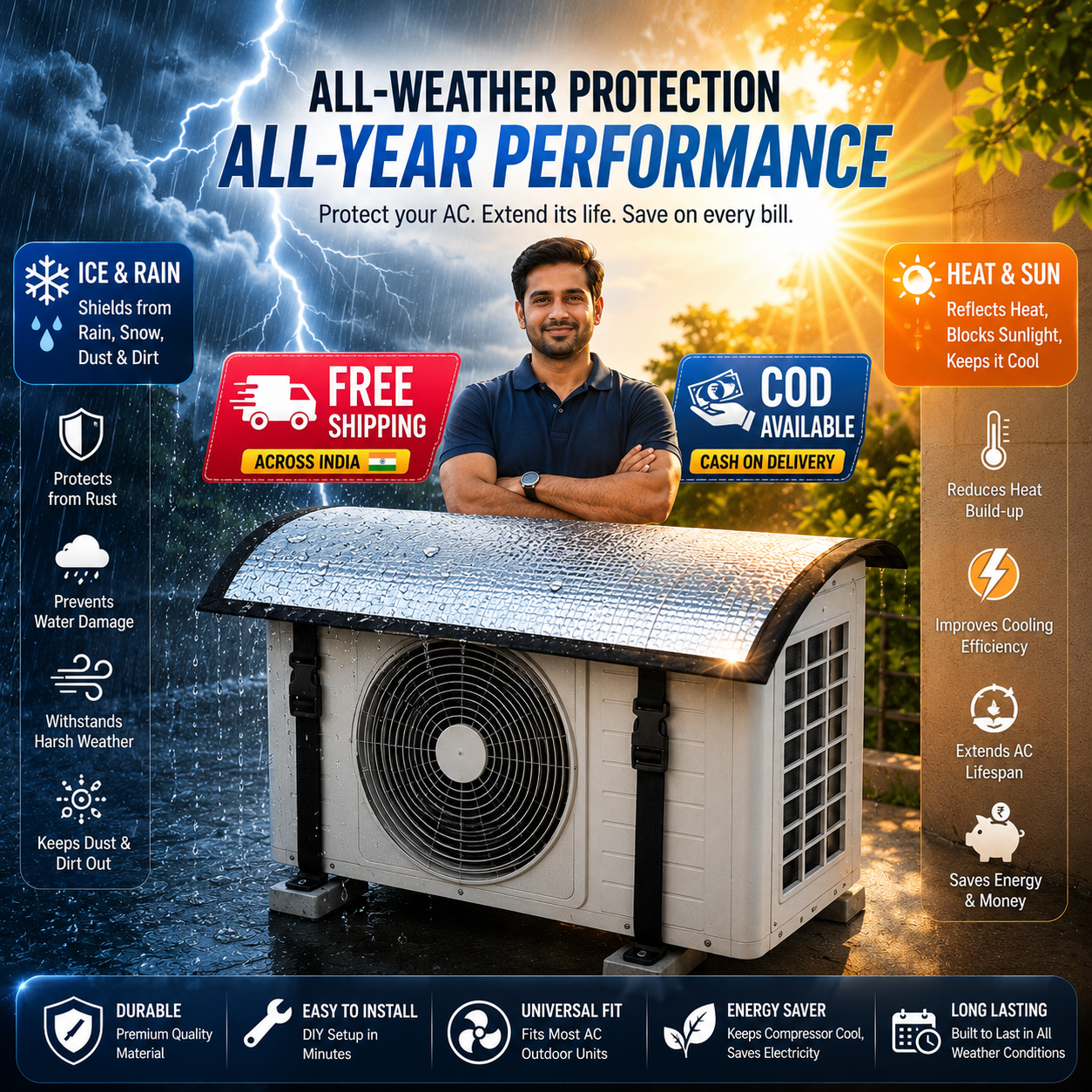 AC Outdoor Unit Protector Cover
